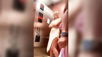 Caught on camera, my wife and her best friend are having lesbian sex in the elevator
