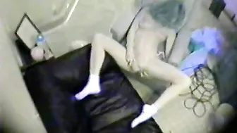 Hot MOM masturbates and cums big in the living room watching porn