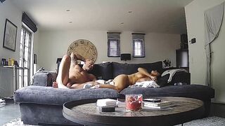 Camera Set up in Living Room Caught, Mature Parents Fuck While Home Alone