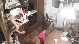 Security camera in our house caught my boyfriend fucking my mom in the kitchen!