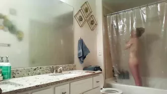 Athletic Sister Caught Pleasuring Herself with Shower Head on Hidden Cam