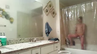 Athletic Sister Caught Pleasuring Herself with Shower Head on Hidden Cam