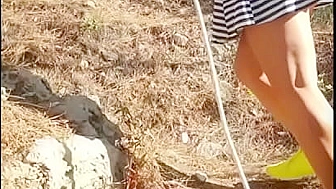 Horny Mom seduces Son by taking off her Panties and doing Hiking, #Taboo