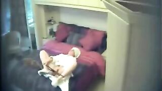 Covert Bedroom Cam Reveals His Nasty Mom Stroking Her Soaked Slit, Moaning in Raw Ecstasy!