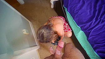 Dad's Dirty Present for Son's 18th, Mom Eagerly Sucks and Fucks Him, Her Soaking Twat Clenching Around His Shaft