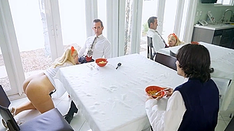 Old Fashioned, Perv Family Where The Submissive Mom Served All Men Equally!