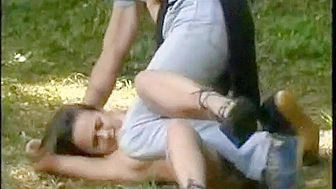 A chick wanders into the forest alone falls into the hands of a rapist and fucks by force CNC Porn!