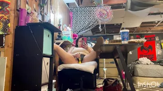 Mommy watch porn and fingering trying to hurry and cum before son gets outta the shower