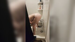 Cock-Starving Milf Rides Dildo on Bathroom Floor After Shower