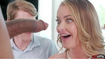 Wedding Anniversary Surprise ♠ Lucky Wife Gets Fucked by BBC, Hubby Watches