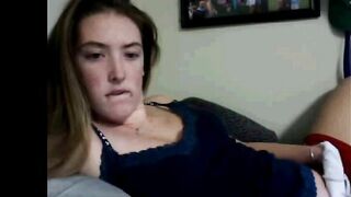 Hidden Cam Catches Skinny Sporty Babe Finger-Fucking Her Tight Pussy
