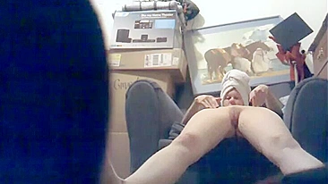 Caught on Cam ☆ Wife with Hair Towel Wrap  Fingers Her Wet Pussy to Orgasm Post-Shower