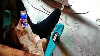 Wife Caught Masturbating to Lesbian Porn Again, Dripping Wet and Cumming Hard