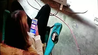 Wife Caught Masturbating to Lesbian Porn Again, Dripping Wet and Cumming Hard