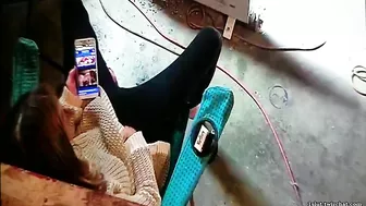 Wife Caught Masturbating to Lesbian Porn Again, Dripping Wet and Cumming Hard