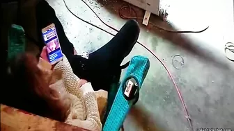 Wife Caught Masturbating to Lesbian Porn Again, Dripping Wet and Cumming Hard