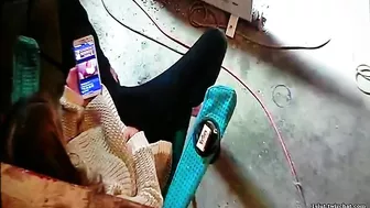 Wife Caught Masturbating to Lesbian Porn Again, Dripping Wet and Cumming Hard