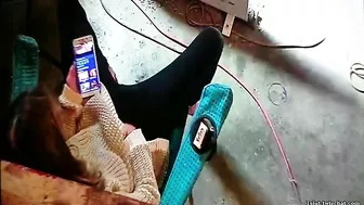 Wife Caught Masturbating to Lesbian Porn Again, Dripping Wet and Cumming Hard