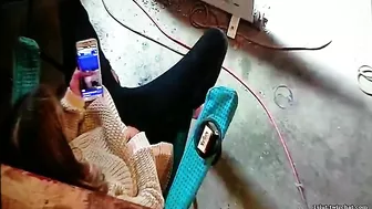 Wife Caught Masturbating to Lesbian Porn Again, Dripping Wet and Cumming Hard