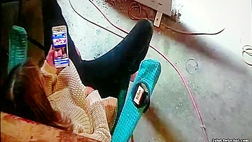 Wife Caught Masturbating to Lesbian Porn Again, Dripping Wet and Cumming Hard