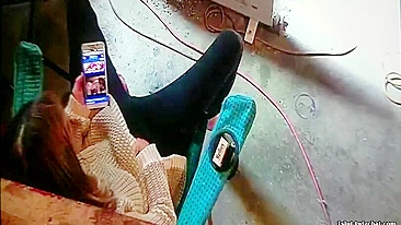 Wife Caught Masturbating to Lesbian Porn Again, Dripping Wet and Cumming Hard