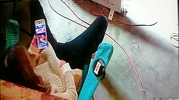 Wife Caught Masturbating to Lesbian Porn Again, Dripping Wet and Cumming Hard