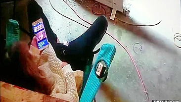 Wife Caught Masturbating to Lesbian Porn Again, Dripping Wet and Cumming Hard