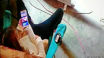 Wife Caught Masturbating to Lesbian Porn Again, Dripping Wet and Cumming Hard