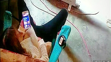 Wife Caught Masturbating to Lesbian Porn Again, Dripping Wet and Cumming Hard