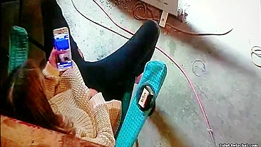 Wife Caught Masturbating to Lesbian Porn Again, Dripping Wet and Cumming Hard