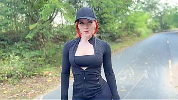 Sporty MILF Lets Stranger Fuck Her Tight Pussy on a Mountain Jog