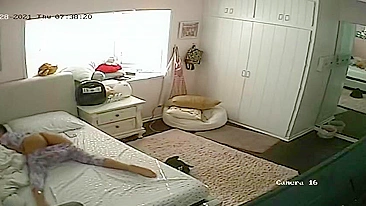 Caught My Horny Daughter Masturbating on Hidden Camera in Her Room