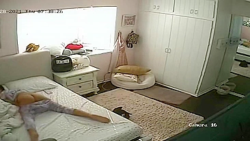 Caught My Horny Daughter Masturbating on Hidden Camera in Her Room