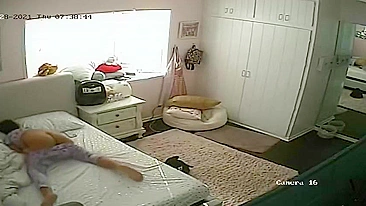 Caught My Horny Daughter Masturbating on Hidden Camera in Her Room