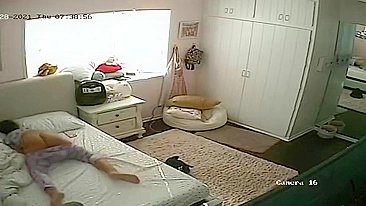 Caught My Horny Daughter Masturbating on Hidden Camera in Her Room