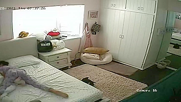 Caught My Horny Daughter Masturbating on Hidden Camera in Her Room