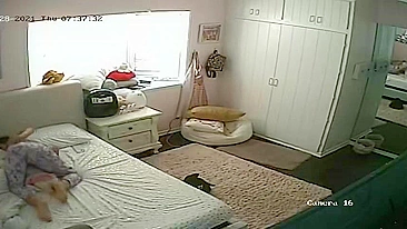 Caught My Horny Daughter Masturbating on Hidden Camera in Her Room