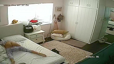 Caught My Horny Daughter Masturbating on Hidden Camera in Her Room