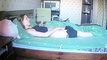 Peeping Roomie Fun, Cam Records Her Grabbing Dildo, Fondling Breasts to Climax