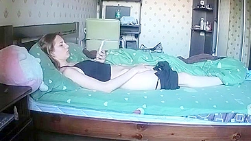 Peeping Roomie Fun, Cam Records Her Grabbing Dildo, Fondling Breasts to Climax