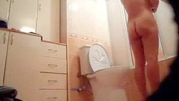 Hidden Cam Catches Athletic Young Sister's Fuckable Body in Bathroom