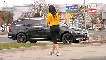 Drunk German Wife Caught Pissing at Bus Stop in Broad Daylight