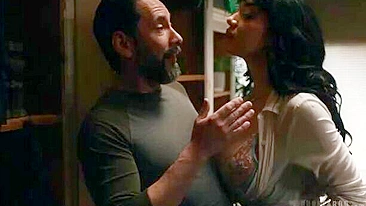 Mother Drops to Her Knees Sucks Cock Until Cumming  in Throat, to Get Her Son Into Prestigious School