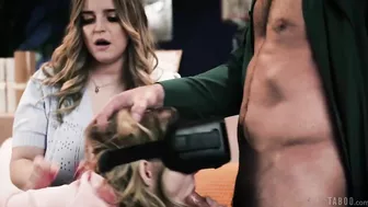 Horny Stepdaughter Caught Masturbating with VR - Stepparents Can't Resist!