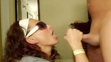 Horny MILF Swallows Son's Load to Silence Him After Flirting With Neighbor