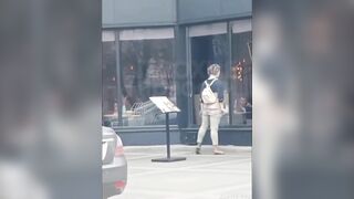 Horny Street Teen Slut Rubs Her Pussy Outdoors for Everyone to See