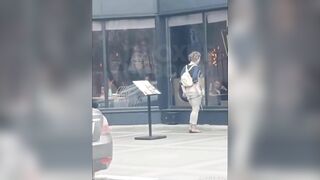 Horny Street Teen Slut Rubs Her Pussy Outdoors for Everyone to See