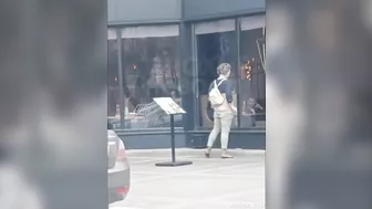 Horny Street Teen Slut Rubs Her Pussy Outdoors for Everyone to See