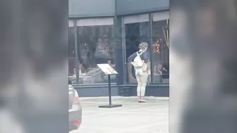 Horny Street Teen Slut Rubs Her Pussy Outdoors for Everyone to See