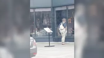 Horny Street Teen Slut Rubs Her Pussy Outdoors for Everyone to See